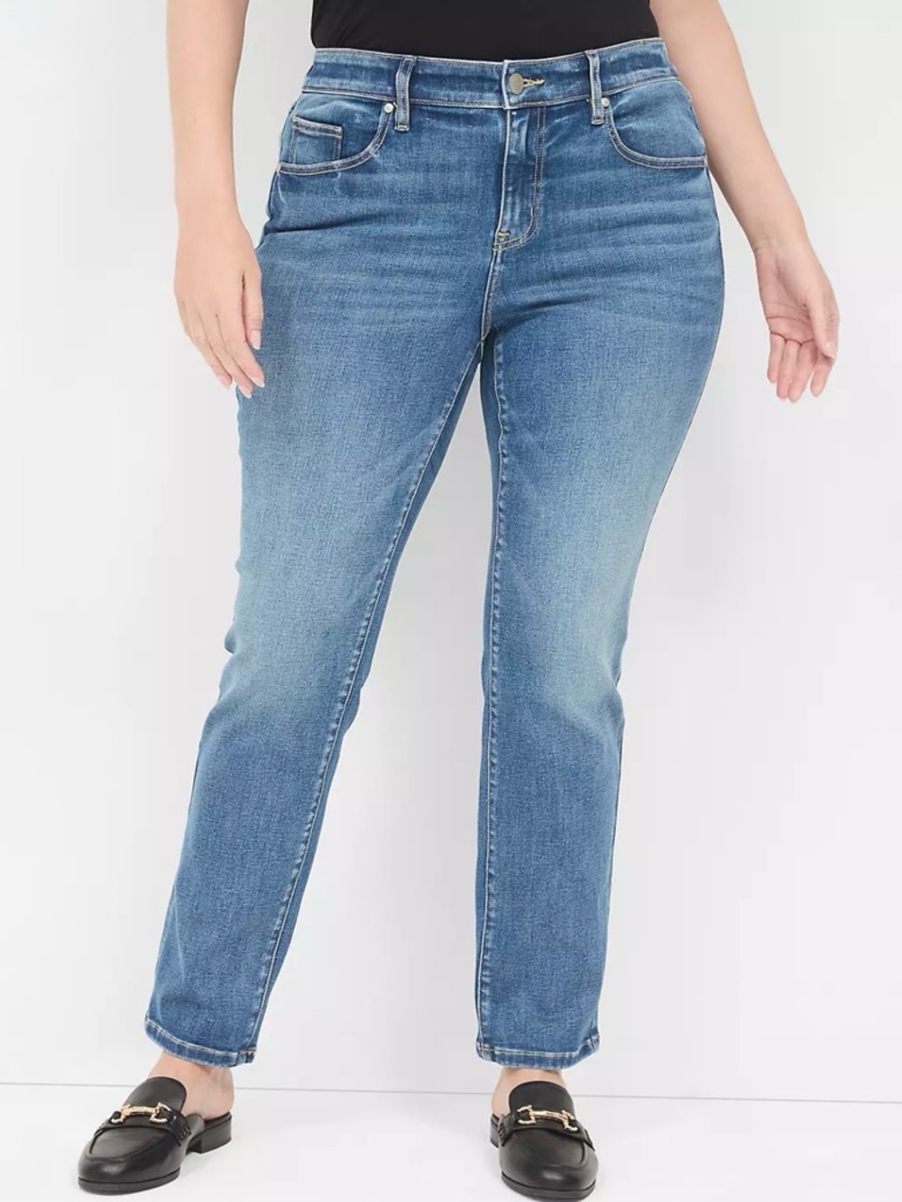 Lane Bryant Flex Magic Waistband Straight Leg Signature Fit Mid-Rise Jeans